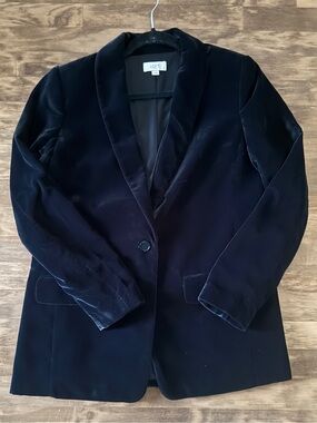 LOFT Velvet Blazer in Black